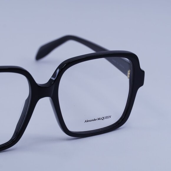 Alexander McQueen AM0286O 001 Eyeglasses Black 55mm Square Frame - Picture 2 of 10